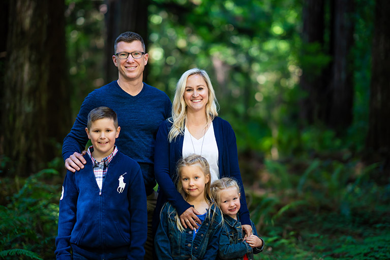 The Johnson family on a hike